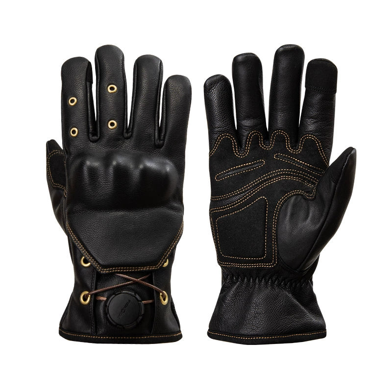 Fogy Garage Fidlock Retro Leather Motorcycle Gloves