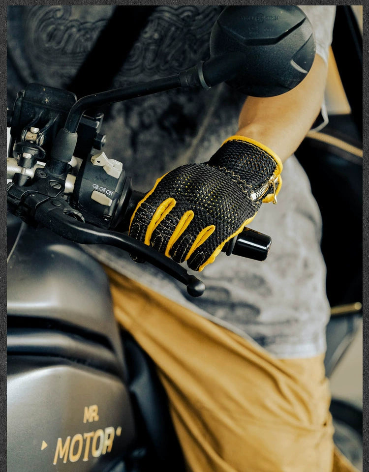 MR MOTOR Perforated Retro Riding Gloves