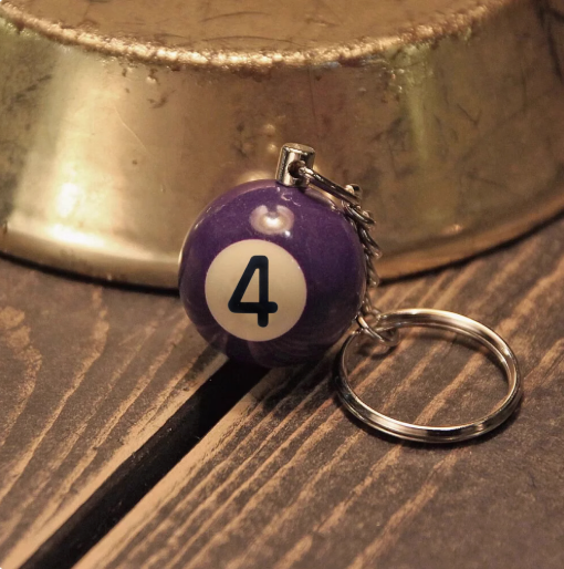 Metalize Billiards Ball Retro Style Keychain