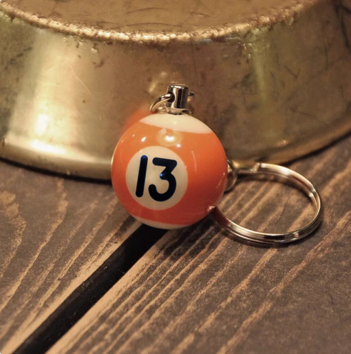 Metalize Billiards Ball Retro Style Keychain