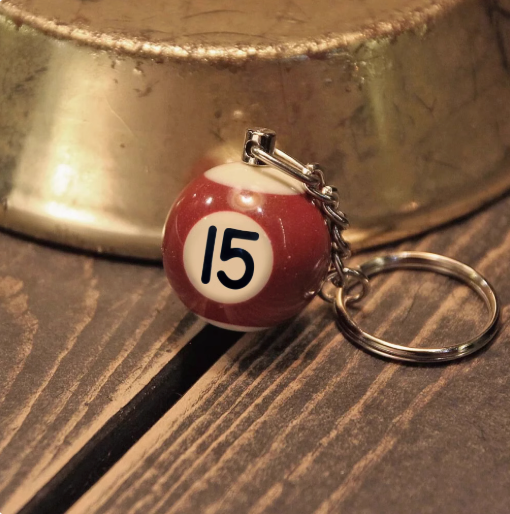 Metalize Billiards Ball Retro Style Keychain