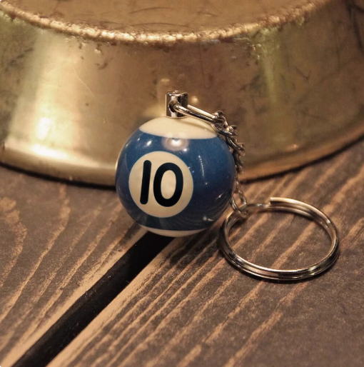 Metalize Billiards Ball Retro Style Keychain