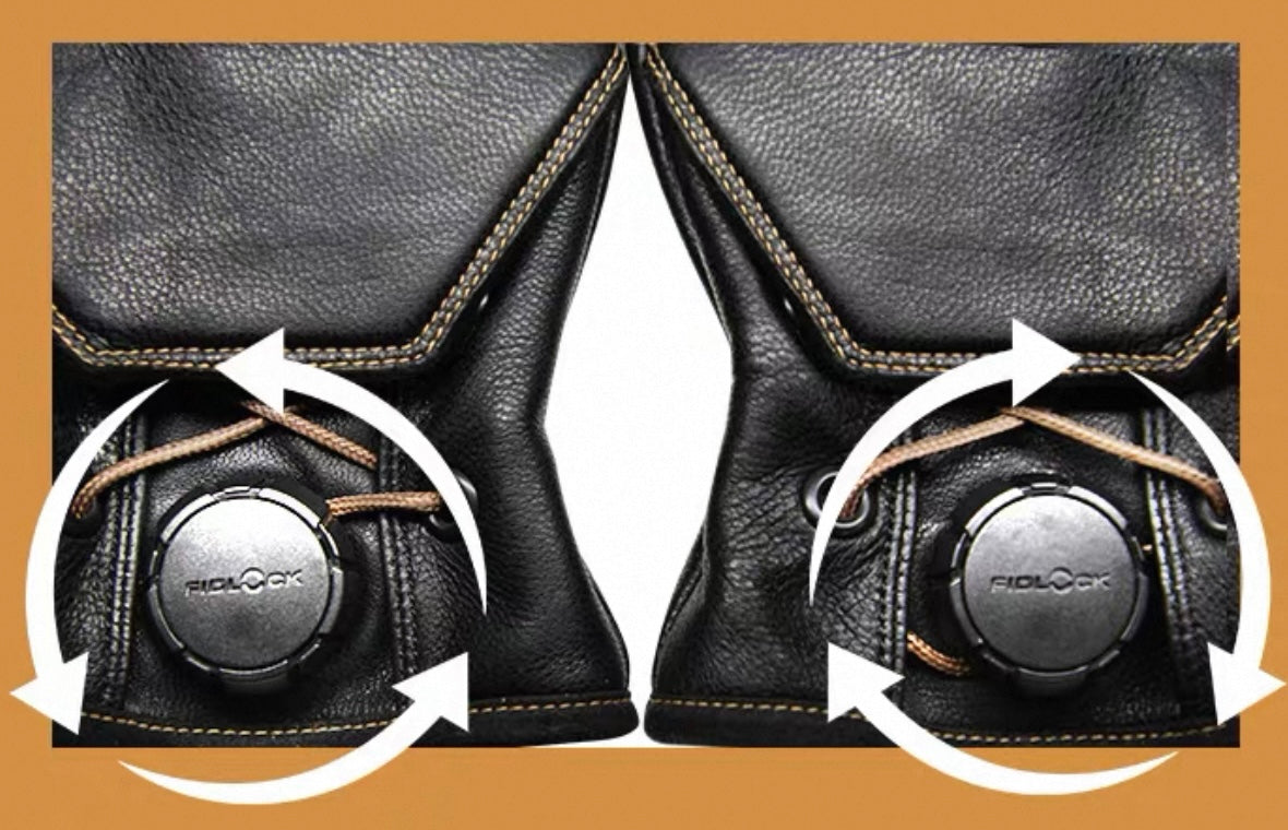 Fogy Garage Fidlock Retro Leather Motorcycle Gloves