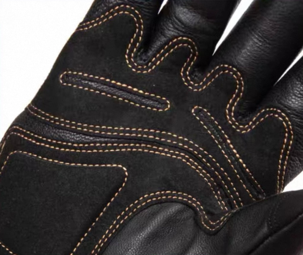 Fogy Garage Fidlock Retro Leather Motorcycle Gloves
