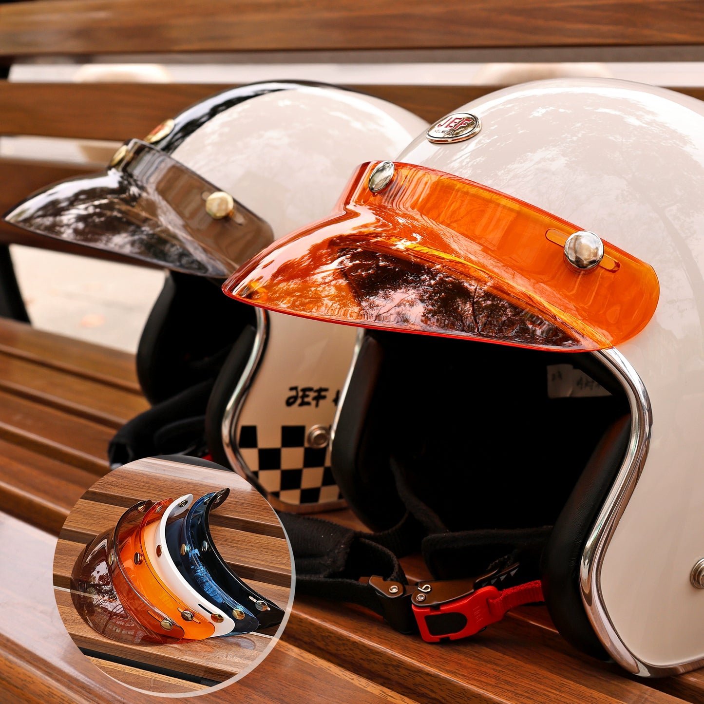 JEF Retro Helmet Peak 3-Snap