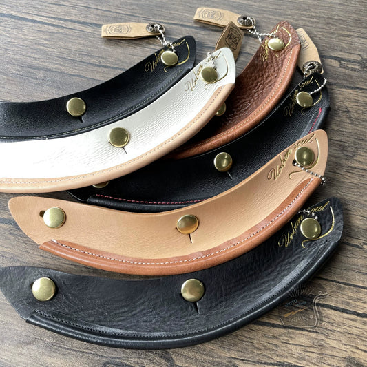 Urban Soul Handmade Leather 3-snap Retro Motorcycle Helmet Brim Peak