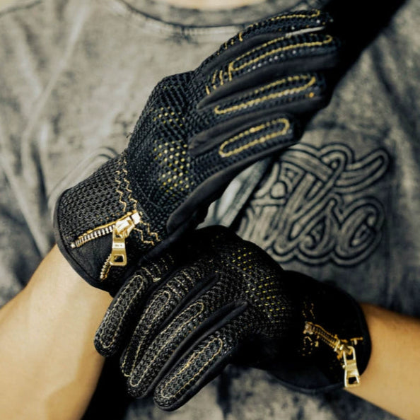 MR MOTOR Perforated Retro Riding Gloves