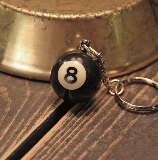 Metalize Billiards Ball Retro Style Keychain