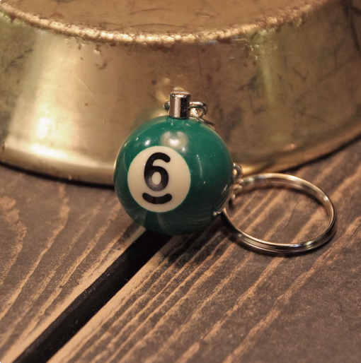 Metalize Billiards Ball Retro Style Keychain