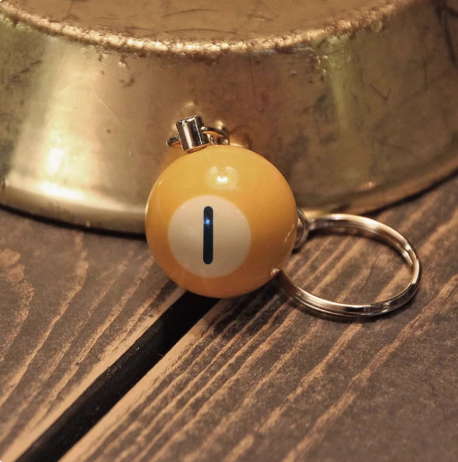 Metalize Billiards Ball Retro Style Keychain
