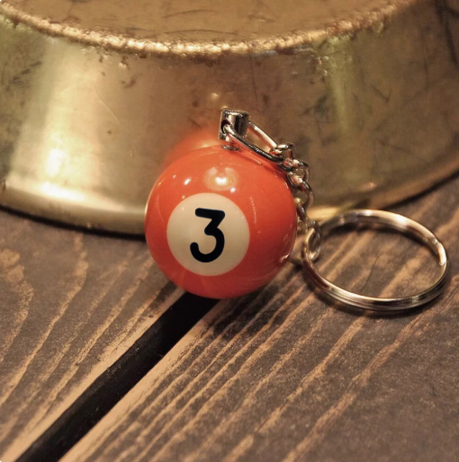 Metalize Billiards Ball Retro Style Keychain