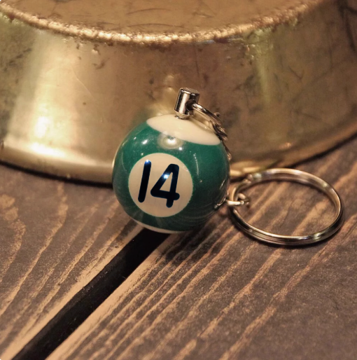 Metalize Billiards Ball Retro Style Keychain