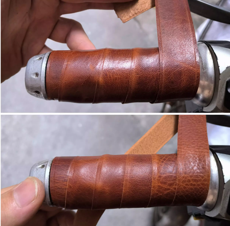 TAAN Genuine Leather Motorcycle Handle Bar Wrap